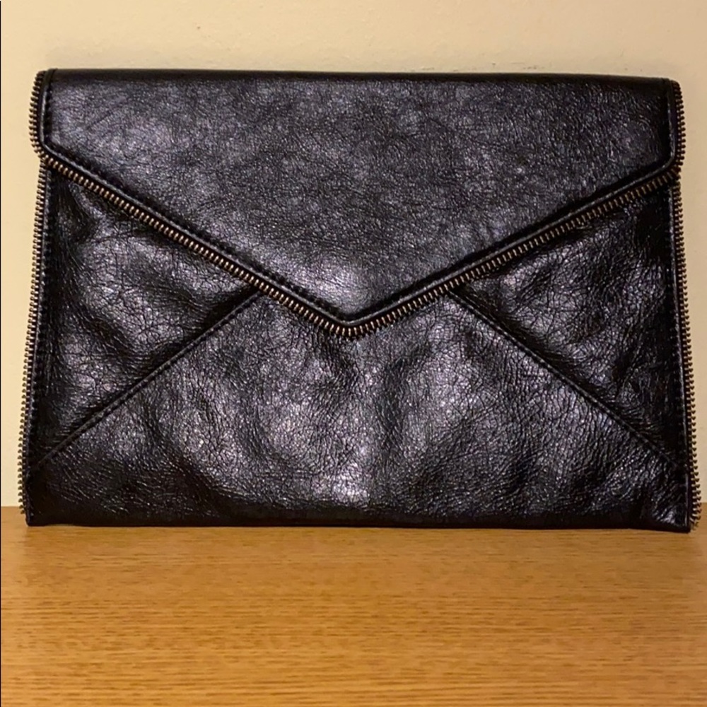 Rebecca Minkoff Black Leather Leo Clutch